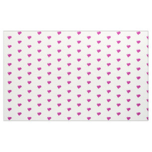 Pink Hearts Custom Polyester Weave  Fabric
