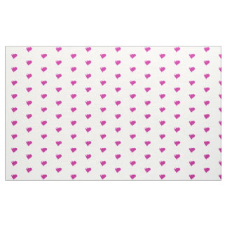 Pink Hearts Custom Polyester Weave  Fabric