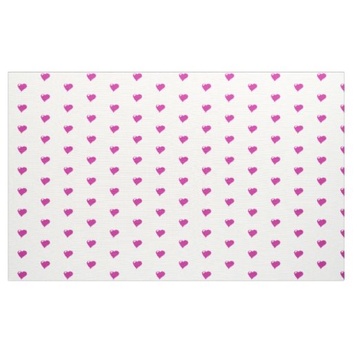Pink Hearts Custom Polyester Weave  Fabric
