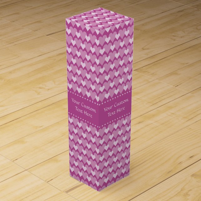 Pink Hearts custom wine gift box (Front)