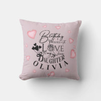 Pink Hearts Daughter Birthday Text Design