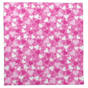 Pink Hearts Design for Breast Cancer Awareness Cloth Napkin
