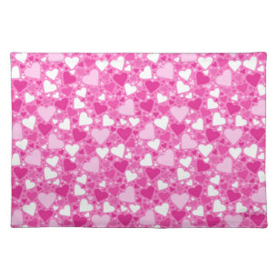 Pink Hearts Design for Breast Cancer Awareness Cloth Placemat
