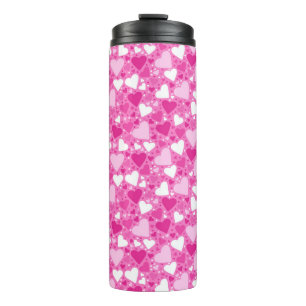 Pink Hearts Design for Breast Cancer Awareness Thermal Tumbler