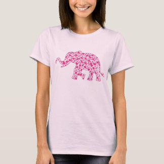 Pink Hearts Elephant T-Shirt