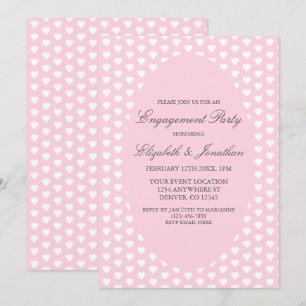 Pink Hearts Engagement Party Invitation