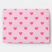 Pink Hearts Envelope A7 (Back (Top Flap))