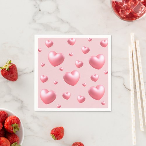 Pink Hearts Event  Napkins