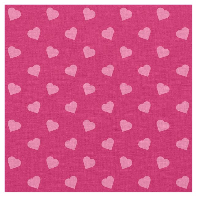 Pink Hearts Fabric (Close Up)