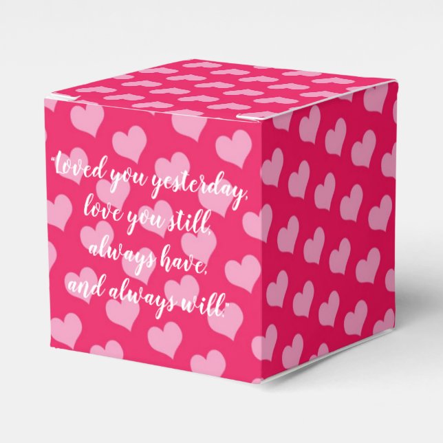 Pink Hearts Favor Box (Front Side)