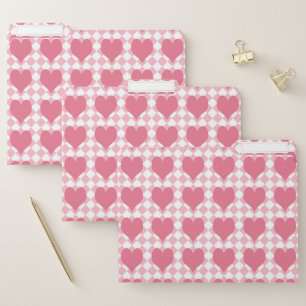 Pink Hearts File Folder