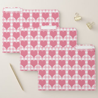 Pink Hearts File Folder