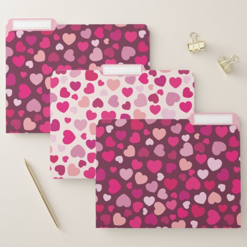 Pink Hearts File Folder