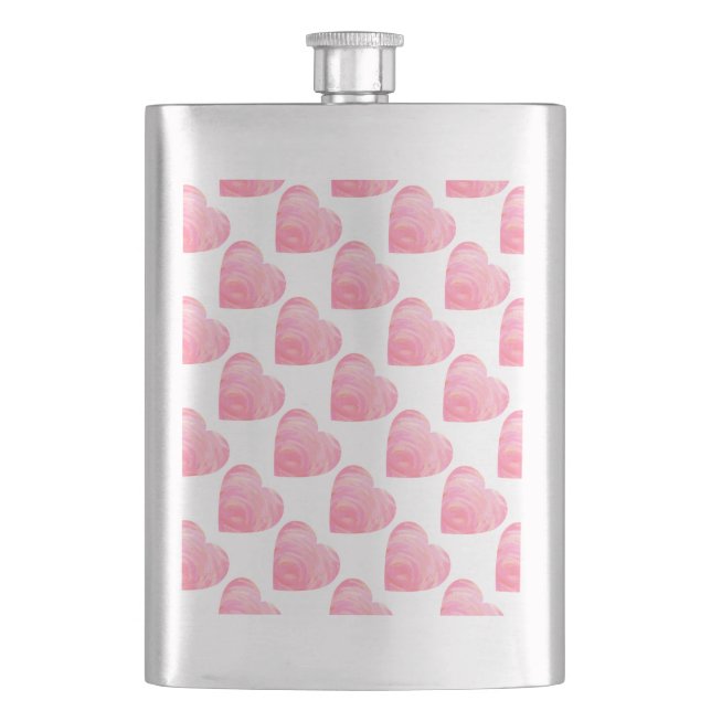 Pink Hearts Flask (Front)