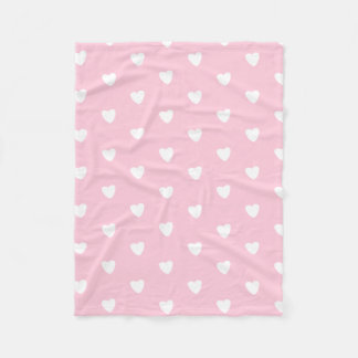 Pink Hearts Fleece Blanket