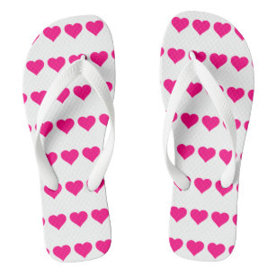 Pink hearts flip flops