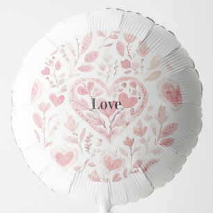 Pink Hearts Floral Love Balloon