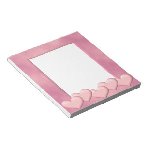 Pink Hearts Frame Notepad