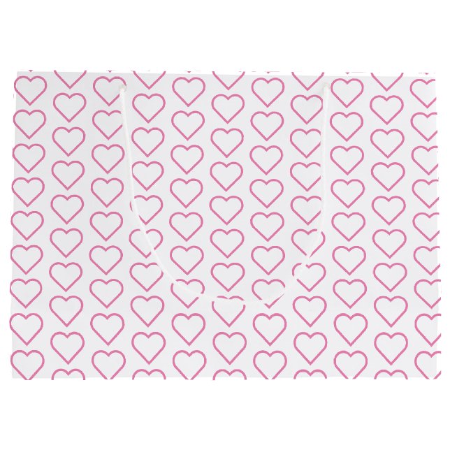 Pink Hearts Gift Bag or Choose Colors (Back)