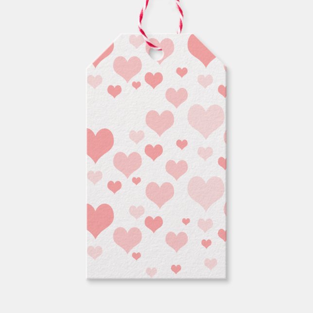 Pink Hearts Gift Tags (Front)