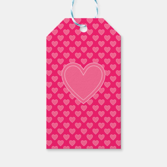 Pink Hearts Gift Tags (Front)