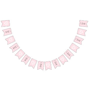 Pink Hearts girl Bachelorette Party Bunting Flags