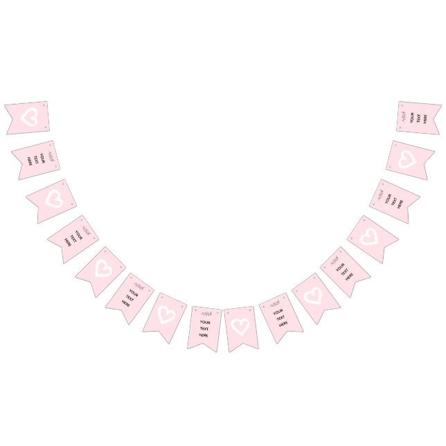 Pink Hearts girl Bachelorette Party Bunting Flags (All)