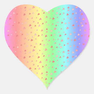 Pastel Rainbow Hearts Stickers | Zazzle