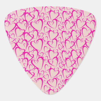 Pink Hearts Guitar Pick