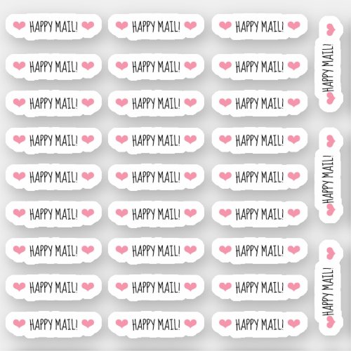 Pink Hearts Happy Mail Sticker