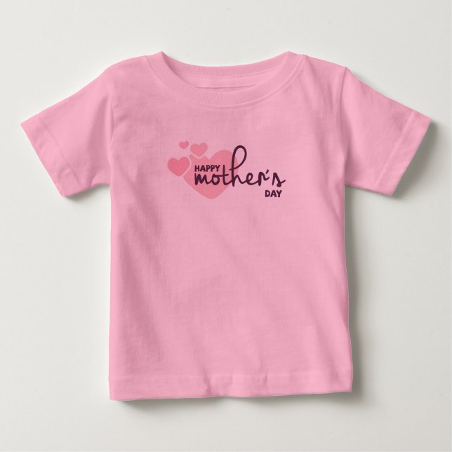 Pink Hearts Happy Mother's Day | Bodysuit (Front)