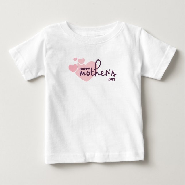 Pink Hearts Happy Mother's Day | Ruffle Tee (Front)