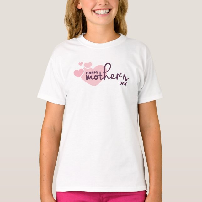 Pink Hearts Happy Mother's Day | Sleeve Shirt (Front)