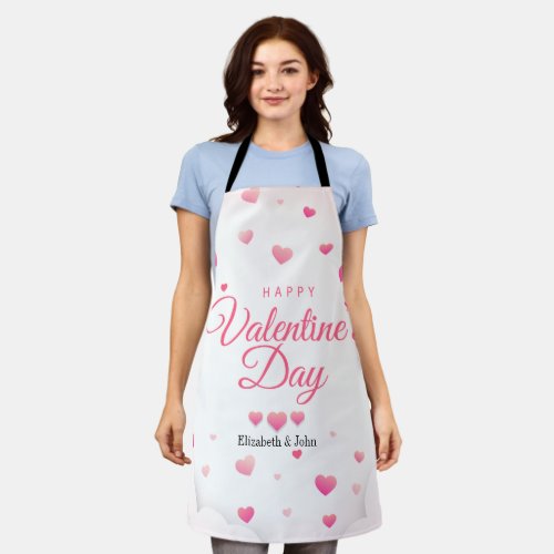 Pink Hearts Happy Valentines Day     Apron