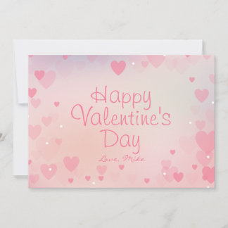 Pink Hearts Happy Valentine's Day Card for Her