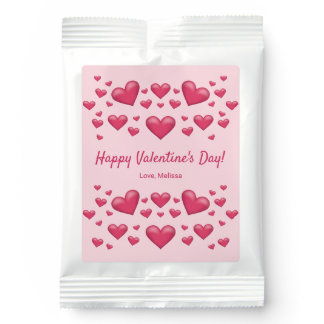 Pink Hearts Happy Valentine's Day &amp; Custom Text Margarita Drink Mix