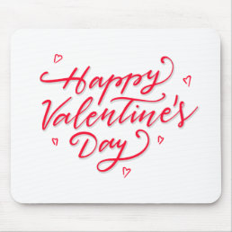 Pink Hearts Happy Valentine&#39;s Day | Mousepad