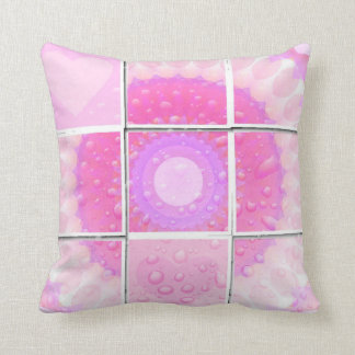 Pink Hearts in the Rain Mosaic Throw Pillow