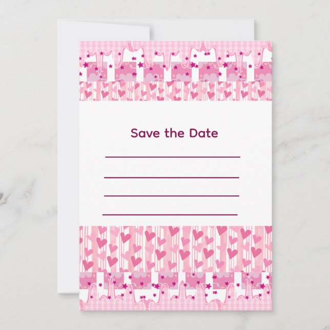 Pink Hearts Invitation (Front)