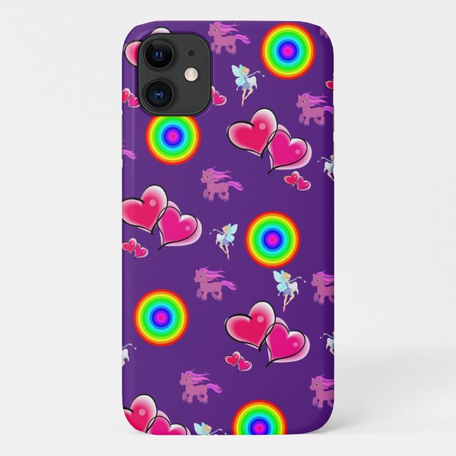 Pink Hearts Iphone Case (Back)