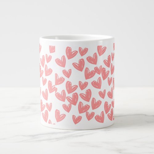 Pink Hearts Jumbo Mug
