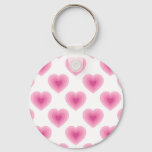 Pink Hearts Keychain at Zazzle