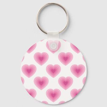 Pink Hearts Keychain by AnMi575 at Zazzle