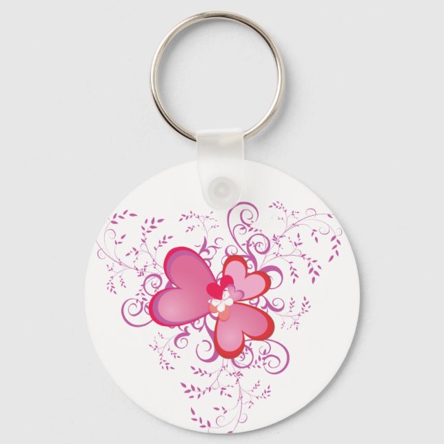 Pink Hearts Keychain (Front)