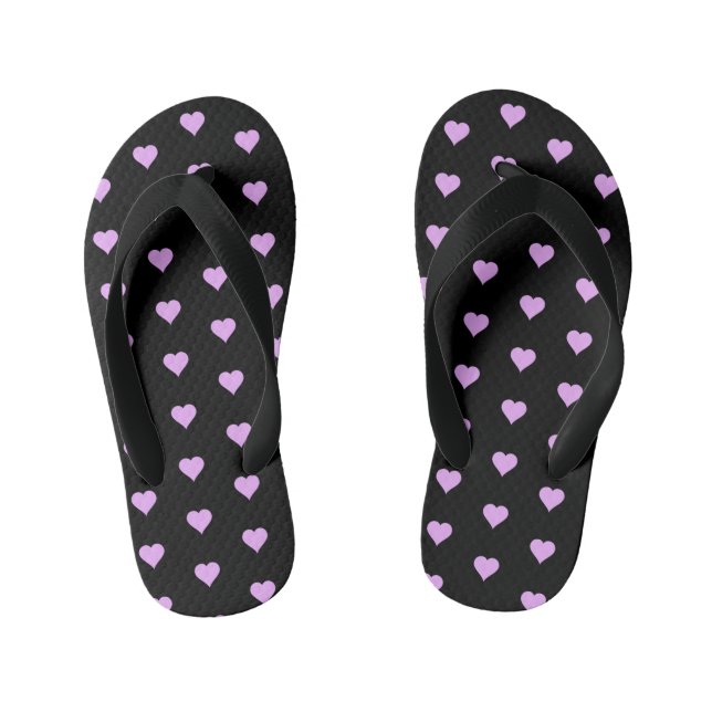 Pink Hearts  Kid's Flip Flops (Footbed)