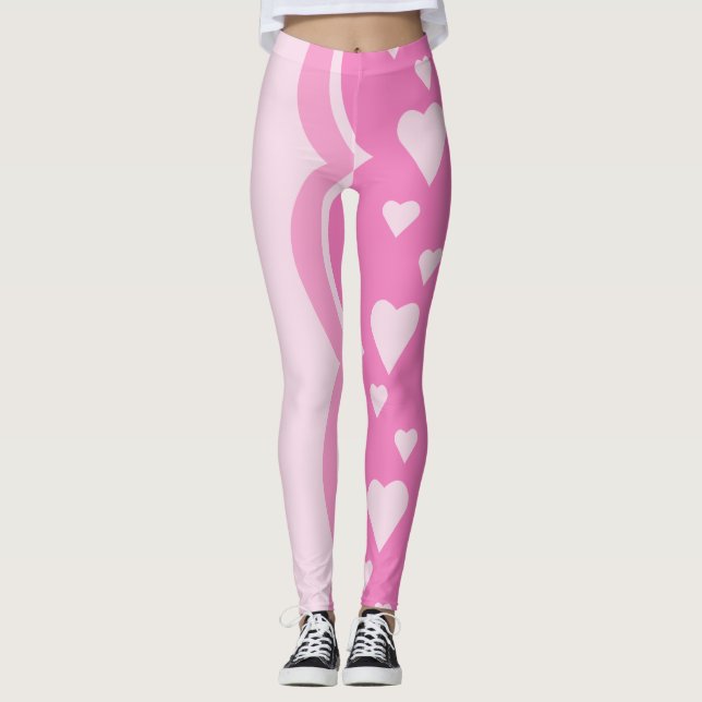 Pink Hearts Leggings (Front)