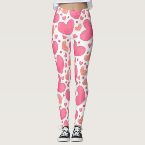 Pink Hearts Leggings