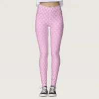 Valentine's Day Pink Heart in relief Yoga Leggings, Zazzle