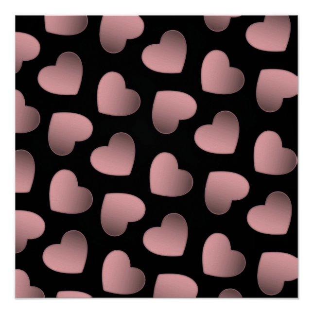 Pink hearts love art poster (Front)