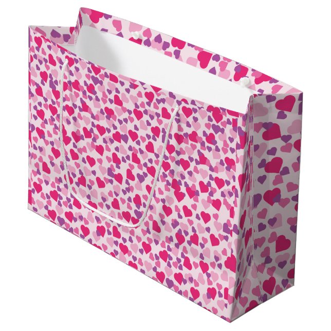 Pink Hearts Love Bag (Front Angled)